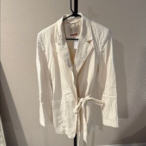 Scotch & Soda Women's Off-White Belted Blazer